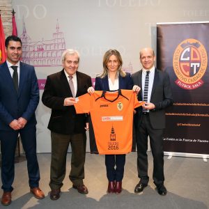 resentada la nueva camiseta del Ciudad de Toledo FS, que incorpora el logotipo de la Capitalidad Gastronómica