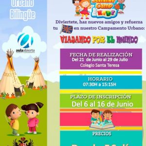 l Ayuntamiento organiza el ‘Campamento Urbano Bilingüe’ del 21 al 30 de junio y del 1 al 29 de julio en el Colegio Santa Teresa
