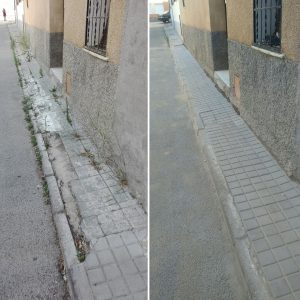 l Ayuntamiento acomete mejoras en el acerado de diversas vías del barrio de Azucaica