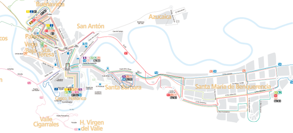 Plano de autobuses urbanos de Toledo