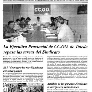 2003_La Hoja Sindical de CCOO de Toledo de junio de 2003