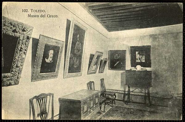 Sala de la Casa del Greco-Postal editada por Heliotipia Artística Española hacia 1928_P-1101