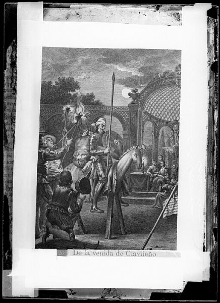 CA-0772-VI_Grabado del Quixote-Escena titulada De la venida de Clavileño