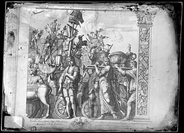 CA-0794-VI_Grabado de la serie El Triunfo de César, descrito como Hostilia Arma , basado en una obra de Andrea Mantegna y realizado por Cornelis Huyberts a finales del siglo XVII