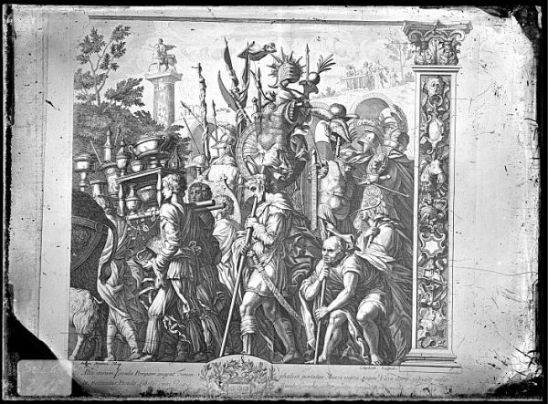 CA-0798-VI_Grabado de la serie El Triunfo de César, descrito como Alia iterum , basado en una obra de Andrea Mantegna y realizado por Cornelis Huyberts a finales del siglo XVII