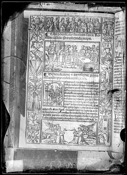 CA-0814-VI_Grabado de la portada del Libri pontificalis s[ecundu]m ritum sancte Romane ecclesie-pars secunda incipit, impreso posiblemente en Venecia a mediados del siglo XVI