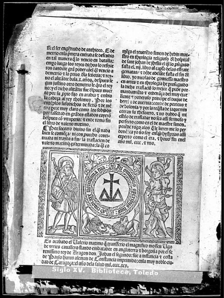 CA-0833-VI_Grabado incluido en el colofón del libro Facta et dicta memorabilia de Valerio Máximo, impreso en Zaragoza, en 1495