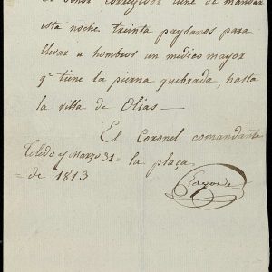 16. Un médico herido que había que llevar a Olías en 1813