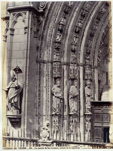 13-LAURENT - 0020 - Catedral de Toledo_La puerta de los Leones, costado de la izquierda