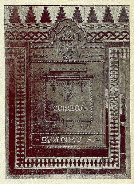 18-TRA-1921-172 - Buzón de correos repujado de Julio Pascual
