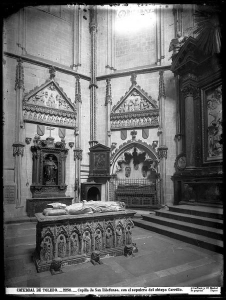 28-LAURENT - 2258 - Catedral de Toledo_Capilla de San Ildefonso, con el sepulcro del obispo Carrillo