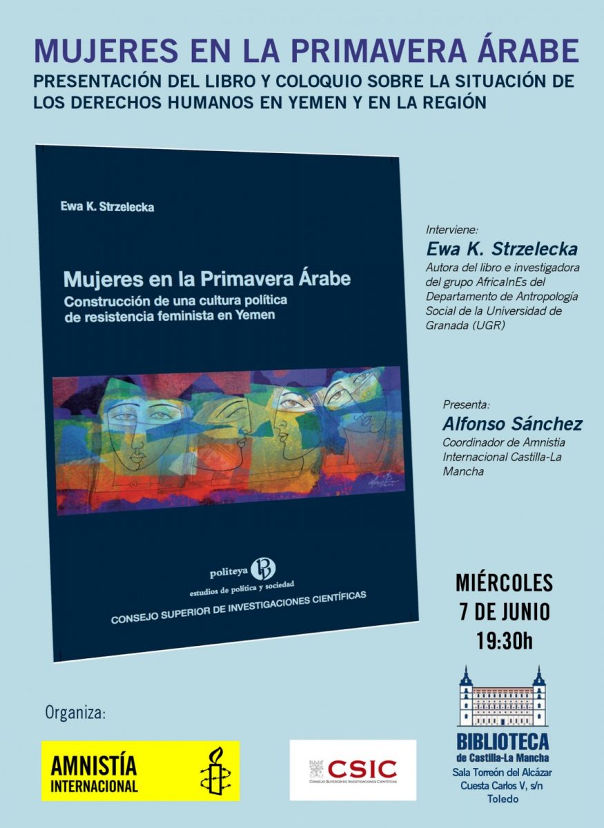 https://www.toledo.es/wp-content/uploads/2017/06/anmistia-875x1200.jpg. Presentación del libro Mujeres en la primavera árabe