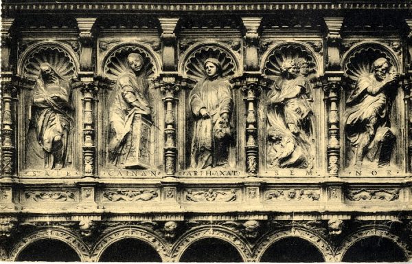 10455 - Catedral. Coro Mayor. Interior. Berruguete. Sillería alta. Relieves en alabastro. Siglo XVI