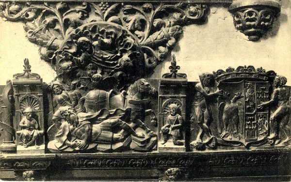10510 - Catedral. Capilla de Reyes Viejos. Sillería del Coro. Caída de San Pablo. Relieve. Siglo XVI