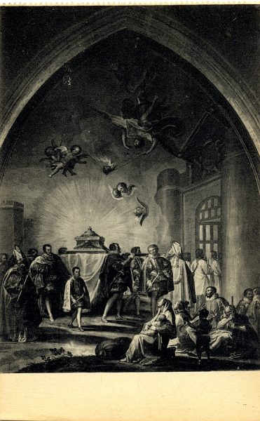 10780 - Catedral. Claustro. Bayeu. Traslación del cuerpo de San Eugenio a Toledo. Fresco. Siglo XVIII