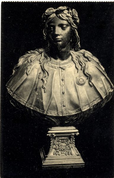 10798 - Catedral. Ochavo. Busto de plata. Santa Rosalía de P[alermo]. Siglo XVII