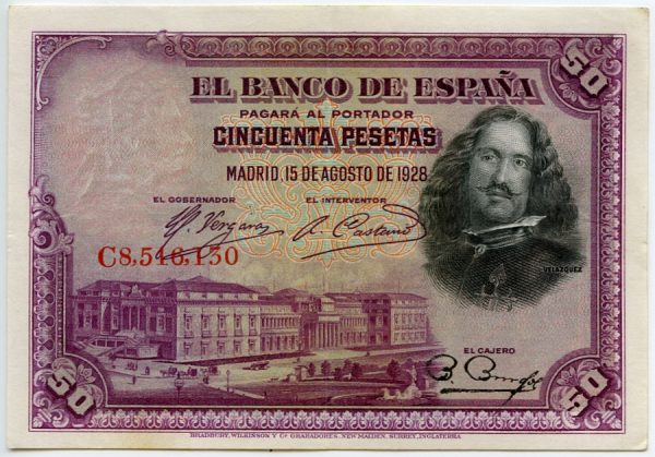 2_Billete de 50 pesetas - Diego Velázquez