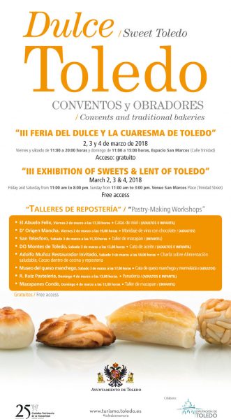 cartel III feria del dulce de Toledo con pastilla talleres(V3)