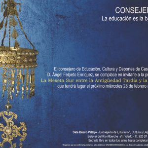 Consejería Abierta. Presentación del libro “La Meseta Sur entre la Antigüedad Tardía y la Alta Edad Media”