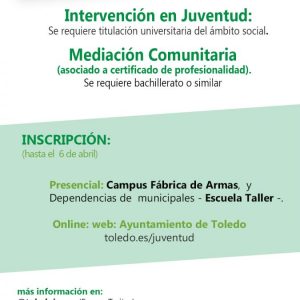 l Ayuntamiento amplía hasta el 6 de abril el plazo de inscripción para participar en dos itinerarios del Programa de Garantía Juvenil