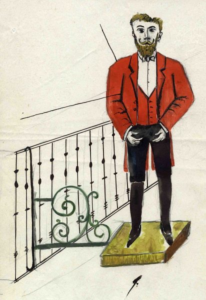 1916 - Figura sobre palomilla fuera de un balcón - Calle del Comercio 20-Carmelo S. Vicente González