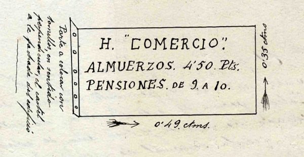 1928 - H. Comercio - Calle del Comercio 70 y 72 - Hostal de Julián Burgos y Fraguas