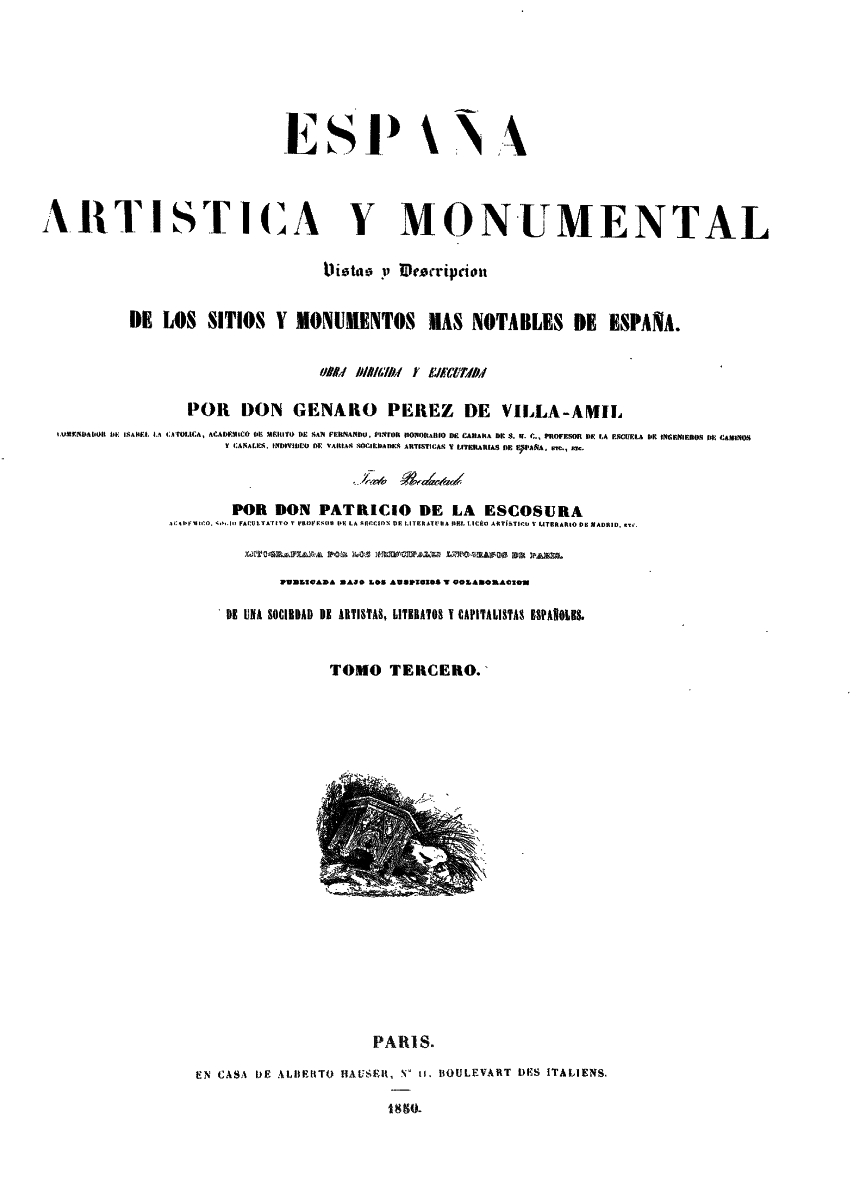 Portada de Tomo III - 1850