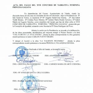 CTA FALLO XVII CONCURSO NARRATIVA FEMENINA “PRINCESA GALIANA”