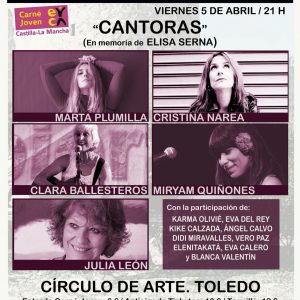 III Encuentro de Canción de Autor: Concierto (En memoria de Elisa Serna).Grupo de participantes en 2018 interpretarán temas de Elisa