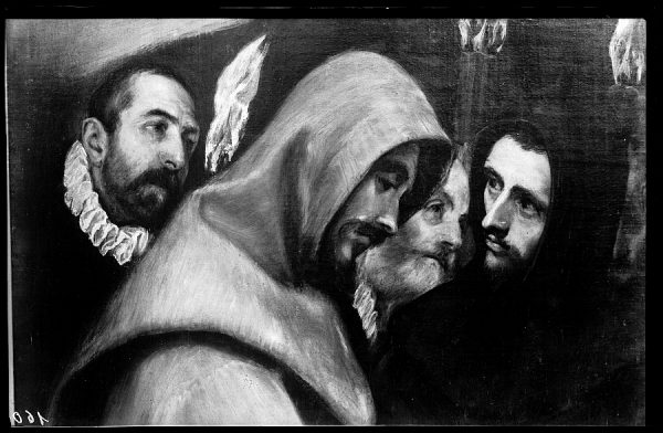 39 - 160 - Toledo - Entierro del Conde de Orgaz. Frailes Agustino y Franciscano (El Greco)