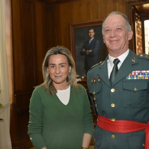 ilagros Tolón recibe al general de división Francisco Esteban Pérez, nuevo responsable de la Guardia Civil en Castilla-La Mancha