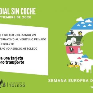 úmate este 22 de septiembre al #DiaMundialSinCoche. Hagamos de Toledo una ciudad más sostenible.