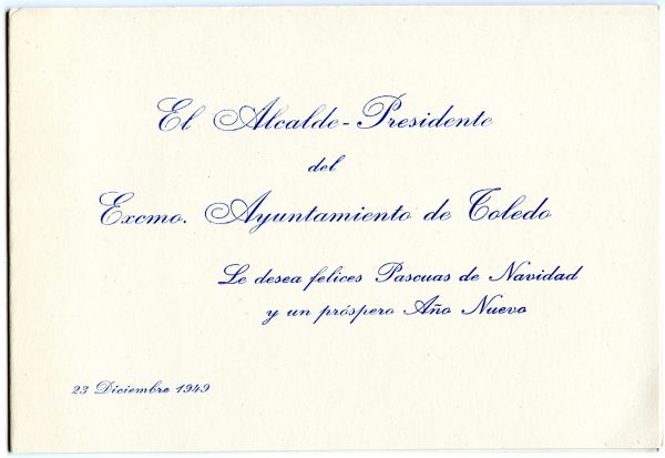 004-2 - Año 1949 _ Felicitación de Alcalde de Toledo