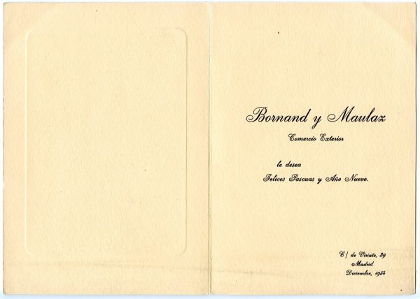 009-2 - Año 1954 _ Felicitación de Bornand y Maulaz