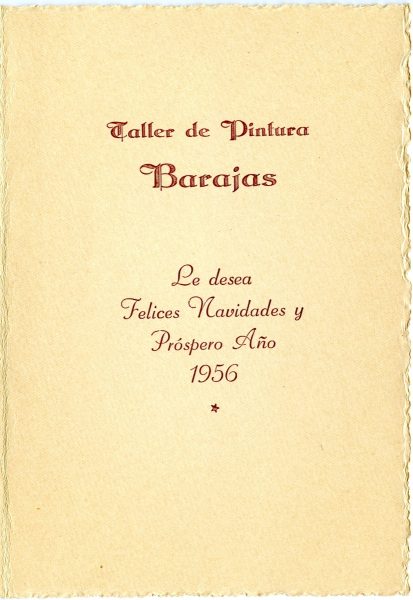 011-2 - Año 1955 _ Felicitación del Taller de Pintura Barajas