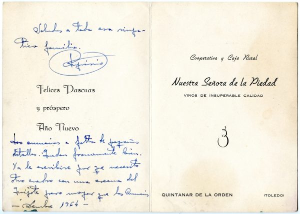 024-2 - Año 1964 _ Felicitación de la Cooperativa Nuestra Señora de la Piedad