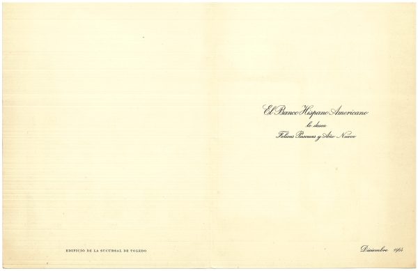 025-2 - Año 1964 _ Felicitación del Banco Hispano Americano