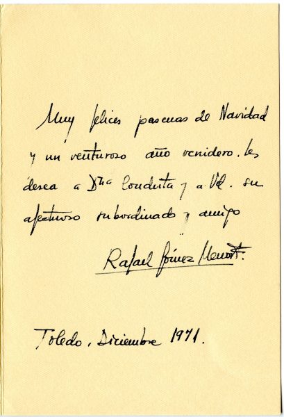 035-2 - Año 1971 _ Felicitación de Rafael Gómez Menor