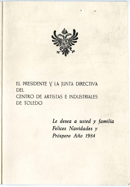 045-2 - Año 1983 _ Felicitación del Centro de Artistas e Industriales de Toledo