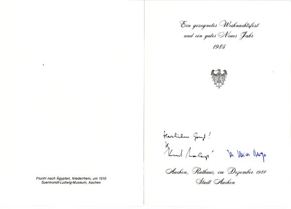 069-2 - Año 1984 _ Felicitación del Alcalde de Agén (Francia)