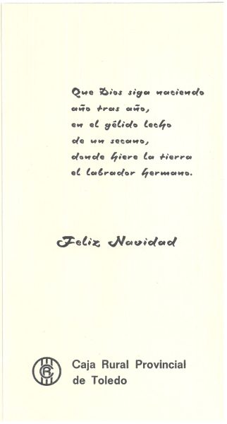 075-2 - Año 1984 _ Felicitación de la Caja Rural Provincial de Toledo