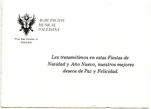 077 - Año 1984 _ Felicitación de la Agrupación Musical Toledana