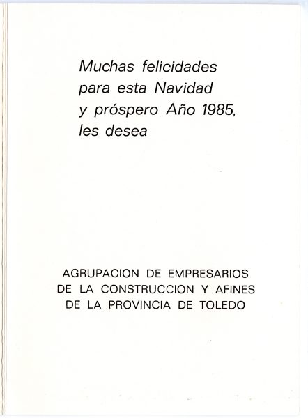 082-2 - Año 1984 _ Felicitación de la Agrupación de Empresarios de la Construcción y Afines
