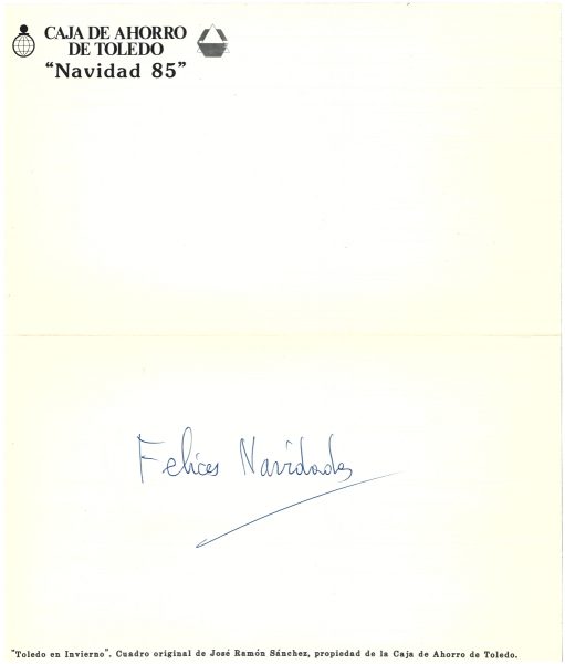 086-2 - Año 1985 _ Felicitación de la Caja de Ahorro de Toledo