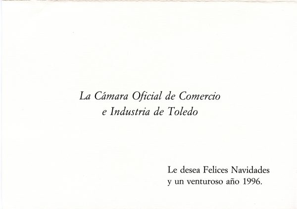 094-2 - Año 1995 _ Felicitación de la Cámara Oficial de Industria y Comercio de Toledo