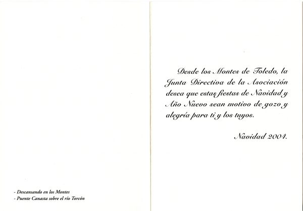 098-2 - Año 2004 _ Felicitación de la Asociación Cultural Montes de Toledo