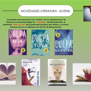 UEVAS ADQUISICIONES DE LITERATURA JUVENIL EN LA BIBLIOTECA