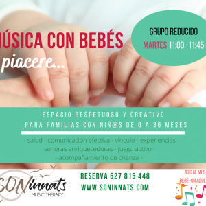 A piacere, música con bebés – Espacio de juego activo y creatividad para familias con bebés de 0 a 24 meses