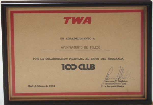 1984-03-00 - Agradecimiento de la compañía aérea TWA