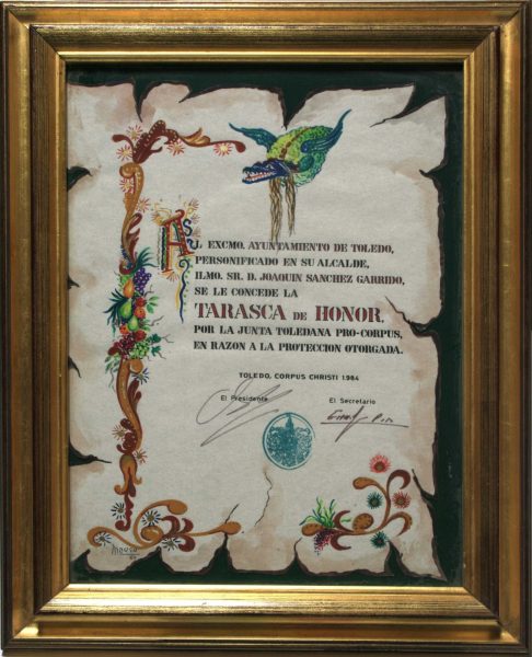 1984 - Tarasca de honor otorgada por la Junta Toledana Pro-Corpus